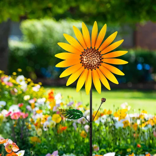 Miniatura 8 de 2 paquetes de giradores de viento para exteriores, decoración de girasol girador de viento para patio, molinetes, giradores de viento para patio