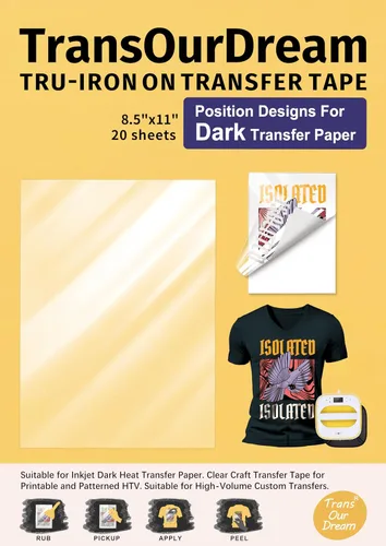 Miniatura 10 de TransOurDream Papel de transferencia de calor para planchar para prensa de calor (25 hojas, 8.5 x 11, oscuro 6.0), vinilo de transferencia de calor