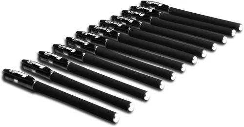 Miniatura 5 de Bolígrafos de tinta de gel, punta ultrafina de 0.016 in, bolígrafo de repuesto estándar de tinta negra, juego de 12 unidades, 382 (negro, 0.4)
