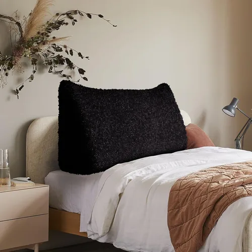 Miniatura 14 de Almohada de cabecera gruesa totalmente rellena individual XL, cabecero acolchado de dormitorio, soporte suave y firme, cojín grande triangular, Azul