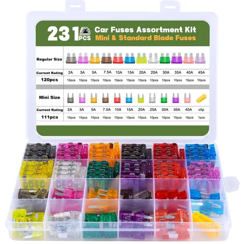 Miniatura 8 de LOCOPOW Kit de 100 fusibles de hoja estándar, kit surtido de fusibles para automóvil, fusibles para caravana, 5A/7.5A/10A/15A/20A/ 25A/ 30A/ 35A