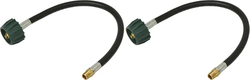 Flame King 100473-18, adaptador NPT macho de 1/4 pulgadas (no abocinado), manguera flexible de conexión de goma sólida para reguladores de RV,
