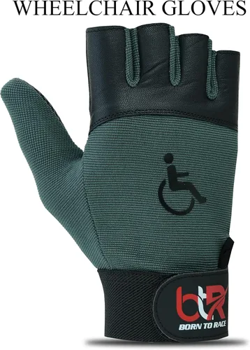 Miniatura 4 de BTR Guantes para Silla de Ruedas para Hombres y Mujeres Guantes para Movilidad y Discapacidad con Diseño Transpirable, Ligero, Agarre Negro