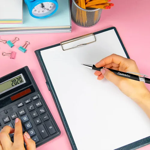 Miniatura 5 de 12 bolígrafos personalizados a granel con grabado sin nombre, bolígrafos personalizados con lápiz capacitivo, logotipo de mensaje de texto grabado