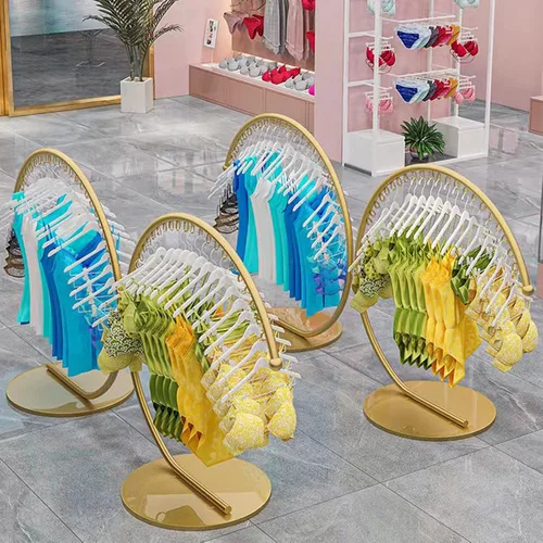 Miniatura 5 de Boutique Display - Perchero de ropa portátil resistente, estante de ropa de metal de grado comercial con base estable para colgar ropa (oro, 59.1 in)