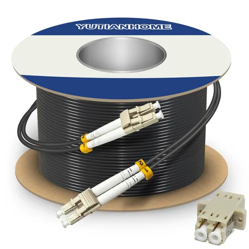 Miniatura 10 de Uniboot OM3 Cable de fibra óptica blindado para exteriores LC a LC de 100 pies (98.4 ft), cable de conexión multimodo de 40 GB/10 GB dúplex 50/125
