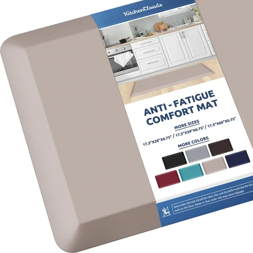 Miniatura 31 de KitchenClouds Alfombra de cocina acolchada anti fatiga, 17.3 x 60 pulgadas, impermeable, antideslizante, tapete de escritorio cómodo, para cocina