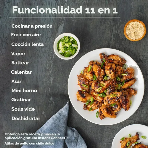 Miniatura 4 de Instant Pot Duo Crisp 11 en 1 - Combo de freidora de aire y olla a presión eléctrica con tapas multicocina que fríe, vaporiza, cocina lenta
