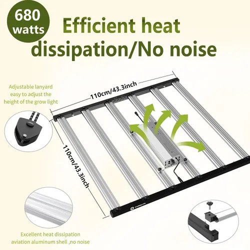 Miniatura 4 de Luz de Cultivo FARMLITE Luces LED de Cultivo para Plantas de Interior Espectro Completo Luz de Crecimiento de Plantas Lámparas Colgantes de Cultivo