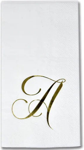 Miniatura 12 de Gift Boutique 100 Servilletas Doradas con Monograma para Invitados Letra B Paquete de Papel Desechable Elegante de Lámina Dorada Metálica Servilleta
