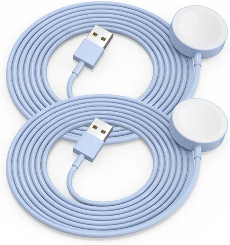 Miniatura 16 de Paquete de 2 cargadores cortos para Apple Watch, cargador USB magnético inalámbrico rápido para iWatch, compatible con iWatch Ultra/Series Negro