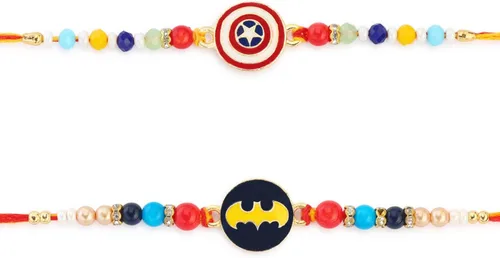 Set of 2 SuperHeros Rakhi for Brother Raksha Bandhan Rakhi for Small Brother Rakhi for Bhaiya Bhabhi Rakhi Thread RNJVA