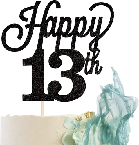Miniatura 22 de 1 paquete de decoración para pastel de 12 años, purpurina negra número 12, doce cumpleaños, decoración para felicitaciones a 12 años de edad, 12