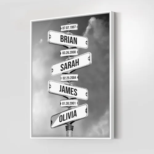 Miniatura 3 de VIRAGIL Lienzo personalizado con nombre de calle familiar, póster personalizado para decoración del hogar y sala de estar, arte de pared
