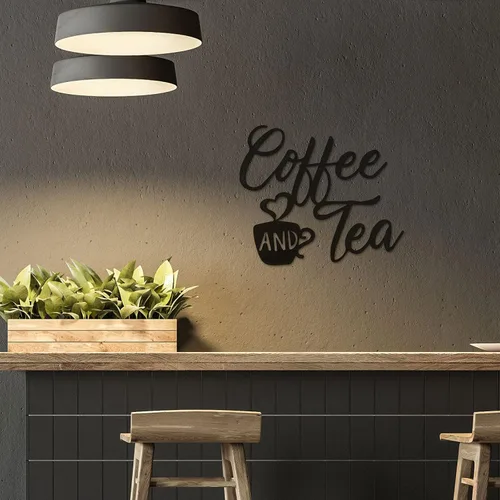 Miniatura 7 de Ferraycle Letrero de Café de Metal para Colgar en la Pared, Arte de Pared 12 x 10.2 Pulgadas, Decoración de Pared Negra, Letrero de Café para Bar