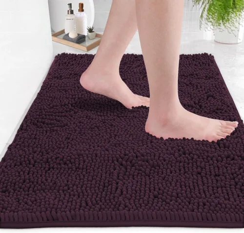 Miniatura 105 de LuxUrux Tapete de microfibra afelpada, de felpilla extrasuave, pelo largo de 1 pulgada, muy absorbente, para baño o ducha, lavar y secar a máquina
