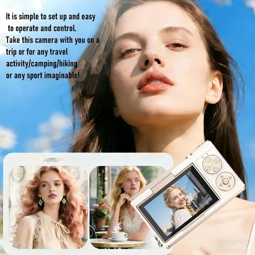 Miniatura 4 de Yunseity Cámara digital 4K 48MP Vlogging Cámara de video 4K con pantalla abatible de 3 pulgadas 180 y zoom de 18X para fotografía, viajes, selfies