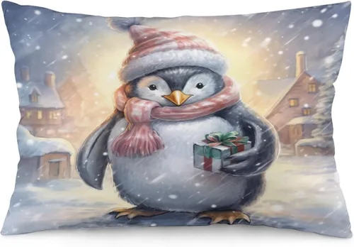 Miniatura 33 de Fundas de almohada de primavera con bonitos muñecos de nieve, fundas de almohada rústicas para vacaciones, funda de almohada tamaño Queen