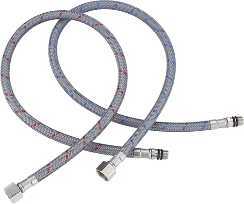Miniatura 9 de Líneas de suministro de rosca de compresión hembra de 3/8 pulgadas × conector macho M10 1 par, manguera de grifo ARCORA de 16 pulgadas conecta