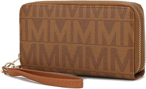 Miniatura 90 de MKF Collection Mia K - Cartera de pulsera para mujer, pequeña cartera de cuero vegano para tarjetas de crédito con cremallera y bolsillo
