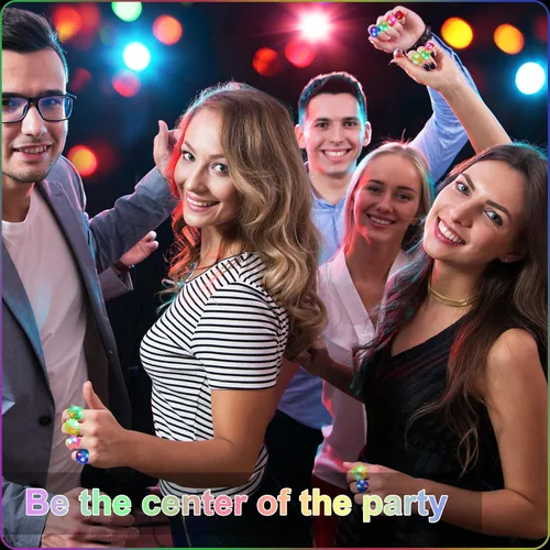Miniatura 7 de Vinsot 72 anillos iluminados para fiestas rave, anillos de gelatina intermitentes LED que brillan en la oscuridad, luz de goma, regalo de fiesta