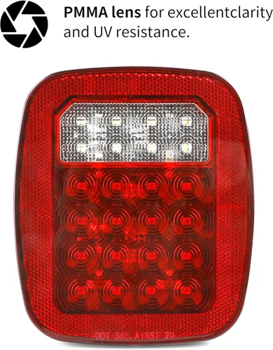 Miniatura 3 de MAXXHAUL 80685 - Luz trasera universal cuadrada 12 V combinación 28 LED, para camión, remolque, barco, Jeep, SUV, RV, Vans, base plana, 2