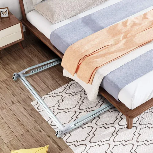 Miniatura 5 de Tangkula Perchero extensible para ropa, resistente y plegable con barra para colgar ajustable, colgador de ropa rodante para oficina en casa