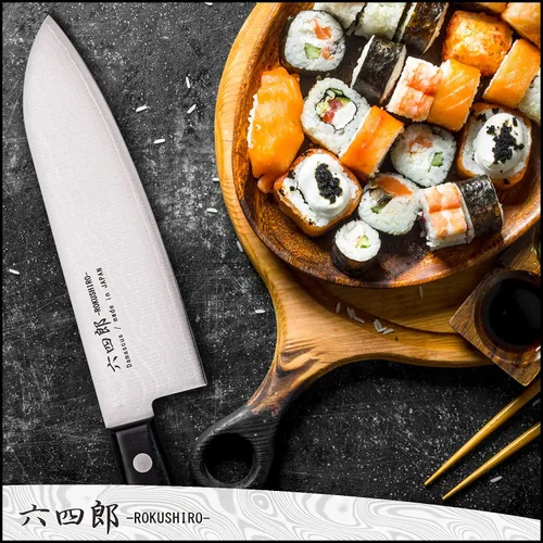 Miniatura 6 de Santoku Cuchillo de cocina martillado de damasco VG10 de 6.7 pulgadas, 37 capas, hoja forjada de acero inoxidable de alto carbono