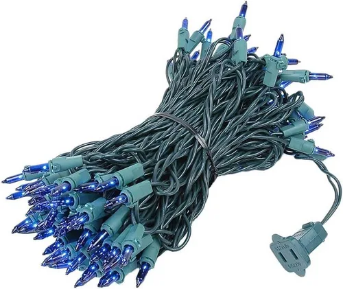 Miniatura 12 de Novelty Lights Mini luces incandescentes tradicionales de 50 pies, 100 bombillas, color morado sobre cable verde con espacio de 6 pulgadas, grado