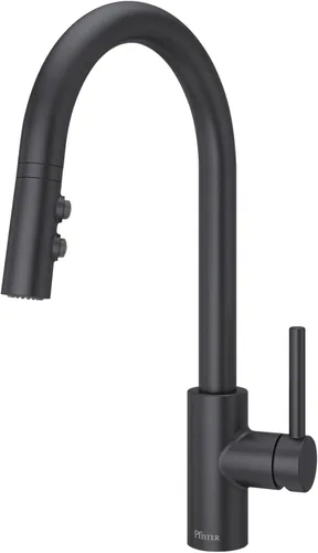 Miniatura 12 de Pfister Stellen - Grifo de cocina con pulverizador extraíble, de una sola manija, de alto arco, acabado en oro cepillado, LG529SABG