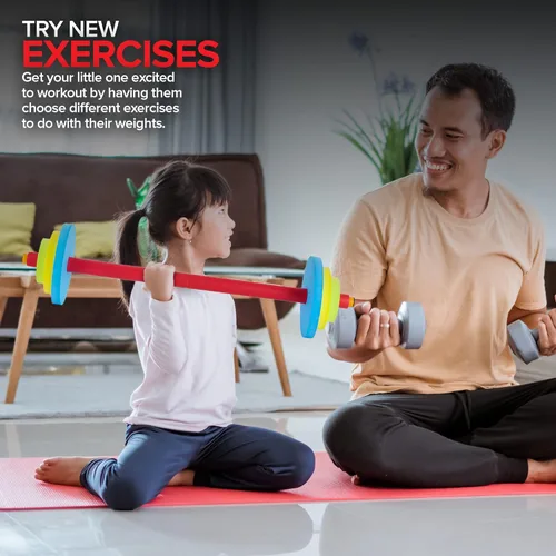 Miniatura 5 de Modern Innovations Juego de pesas de mancuerna para niños, equipo de entrenamiento de juguete, pesas para niños para ejercicio, diversión y fitness
