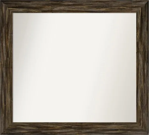 Miniatura 268 de Amanti Art Espejo de baño marrón para sobre el fregadero, 25 x 25 pulgadas, hecho a medida, espejo de tocador cuadrado marrón medio, marco de madera