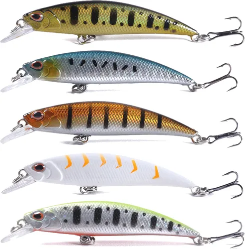 Miniatura 5 de Jerkbait - Señuelos de pesca Jerk Baits para pesca de lubina, señuelos con caja de aparejos para agua dulce y salada, 10