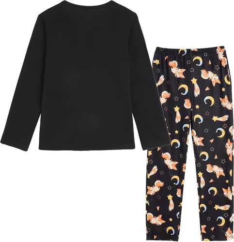 Miniatura 2 de Hupohoi Conjunto de pijama de conejito para niñas grandes, ropa de dormir de dibujos animados para invierno, diseño de conejo