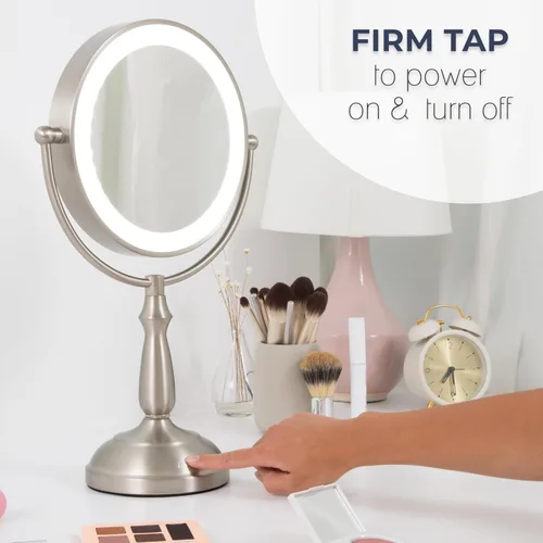 Miniatura 5 de Zadro Espejo de maquillaje con luces y aumento, regulable, táctil, con iluminación LED, espejo de maquillaje con aumento 5X/1X, 17.5 pulgadas