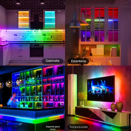 Miniatura 7 de Benreom Kit de 3 luces RGB para debajo del gabinete, aplicación inteligente y control remoto para debajo del gabinete, luces regulables debajo