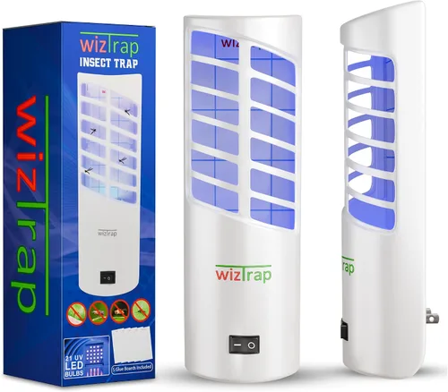 Trampa para moscas grande para interiores, 21 bombillas LED UV, 5 recambios de tablero de pegamento adhesivo, una trampa para mosquitos domésticos,