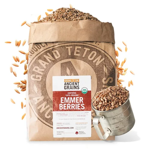 Miniatura 9 de Grand Teton - Granos antiguos de trigo emmer, 100% bayas orgánicas, bayas de trigo emmer orgánico de grado alimenticio premium, trigo farro