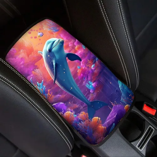 Miniatura 26 de Funda para reposabrazos de automóvil, ajuste universal para la mayoría de automóviles, SUV, camiones, sedán, patrón fresco, plegable, cómoda, Oso