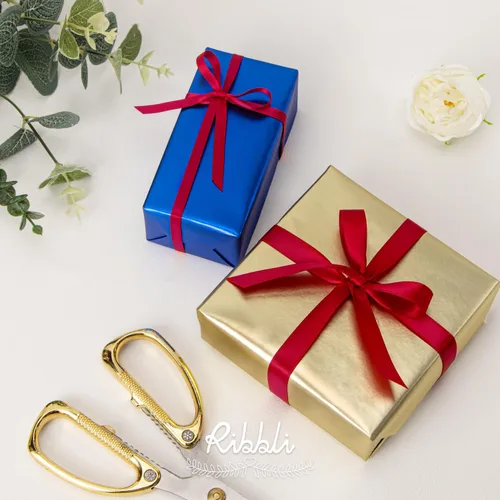 Miniatura 261 de Ribbli - Cinta de satén de doble cara dorada, 1/2 pulgada x 25 yardas, uso para ramo de lazos de manualidades, envoltura de regalos, decoración
