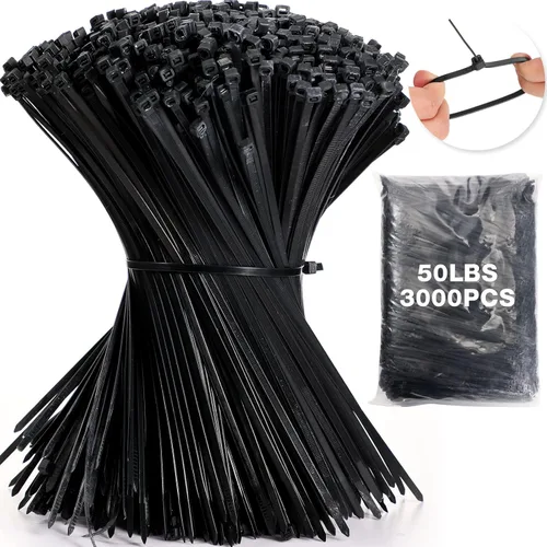Miniatura 10 de 3000 piezas bridas para cables resistentes a granel, bridas de nailon autobloqueantes para plantas, jardinería, agricultura, rejilla, valla de pared