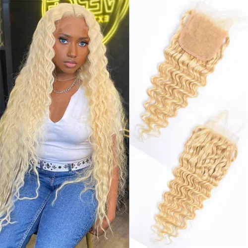 Miniatura 14 de Cabello humano virgen brasileño degradado 30 con cierre de encaje 4x4, 100% cabello virgen humano sin procesar, línea capilar prearrancada, cierre
