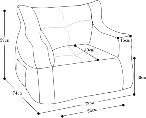 Miniatura 2 de HWOEK Sofa Lazy Sack - Puf ultra suave, sillas, tumbona perezosa, tatami (sin relleno), funda para puf suave para adultos, adolescentes y niños