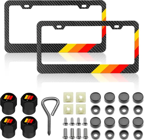Miniatura 7 de Placa de matrícula para Dodge Marco de Placa Premium de Acero Negro Compatible con Todas las Vehículos Cubierta de Etiqueta de Placa de Matrícula