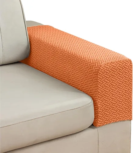 Miniatura 18 de Juego de 2 Fundas para Brazos de Sofá Sillón de Poliéster Elástico Fundas para Reposabrazos de Sofá Sillón Reclinable Fundas Protectoras con Marrón