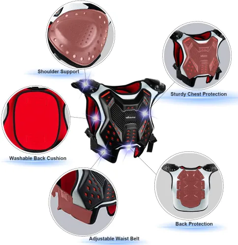 Miniatura 2 de Protección para pecho para motocross juvenil, ATV, moto todoterreno - Equipo de seguridad Webetop para niños y adolescentes (Talla L)