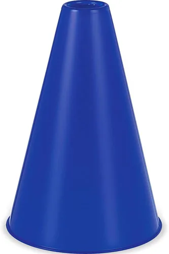 Megáfono de plástico azul (8.25 x 6 pulgadas), 1 unidad, diseño ecológico y ligero, ideal para eventos deportivos, fiestas y animadoras