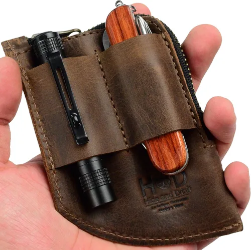 Miniatura 5 de Hide & Drink, Billetera de bolsillo EDC, organizador de efectivo curvado, soporte para tarjetas frontal delgado, clip para dinero, cuero de grano