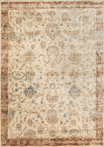 Loloi Anastasia - Alfombra decorativa de color marfil y óxido de 2 pies a 7 pulgadas x 4 pies, diseño ornamentado y tradicional para sala de estar,