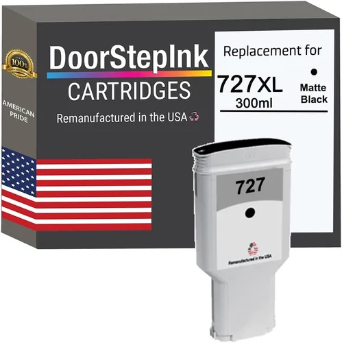 DoorStepInk Recambios de cartucho de tinta remanufacturados en los Estados Unidos para HP 727 10.1 fl oz negro mate C1Q12A para impresoras DesignJet